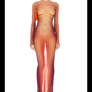 Jean Paul Gaultier Women’s Orange Striped Maxi Dress
